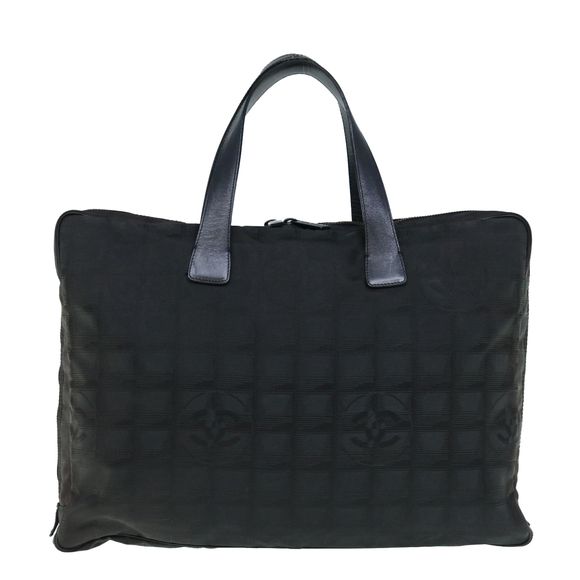 CHANEL New Travel Line Tote Bag Nylon Black CC Auth fm3104 - Picture 2 of 16